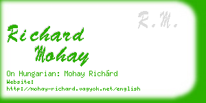 richard mohay business card