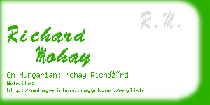 richard mohay business card